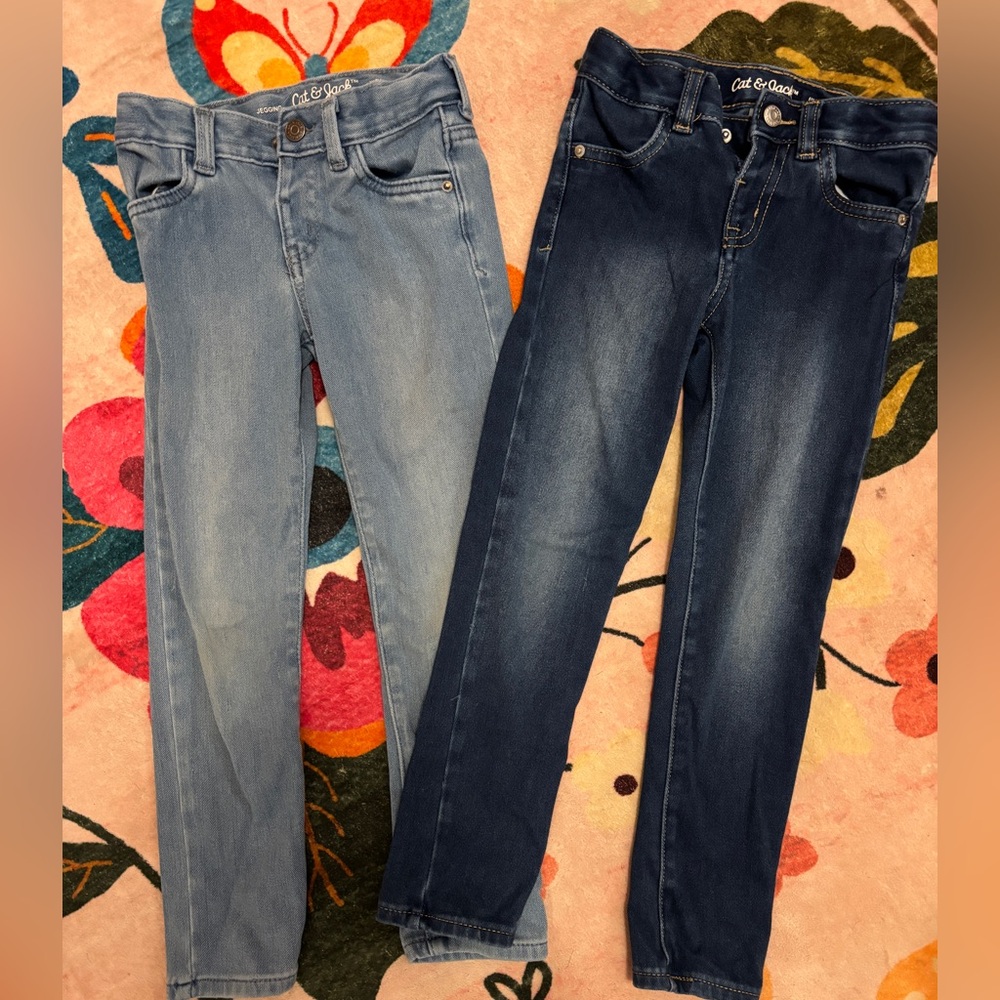 Cat & Jack Toddler Blue and Dark Blue Jeans